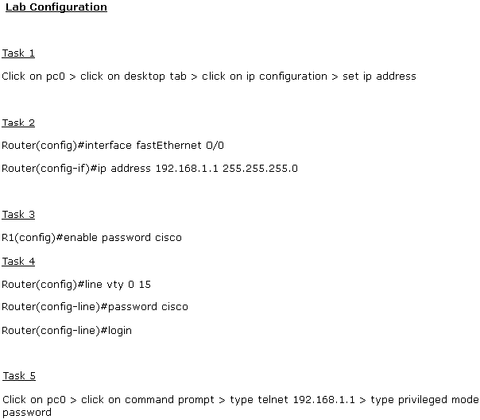 Telnet configuration in Cisco packet tracer - packettracerlab.com